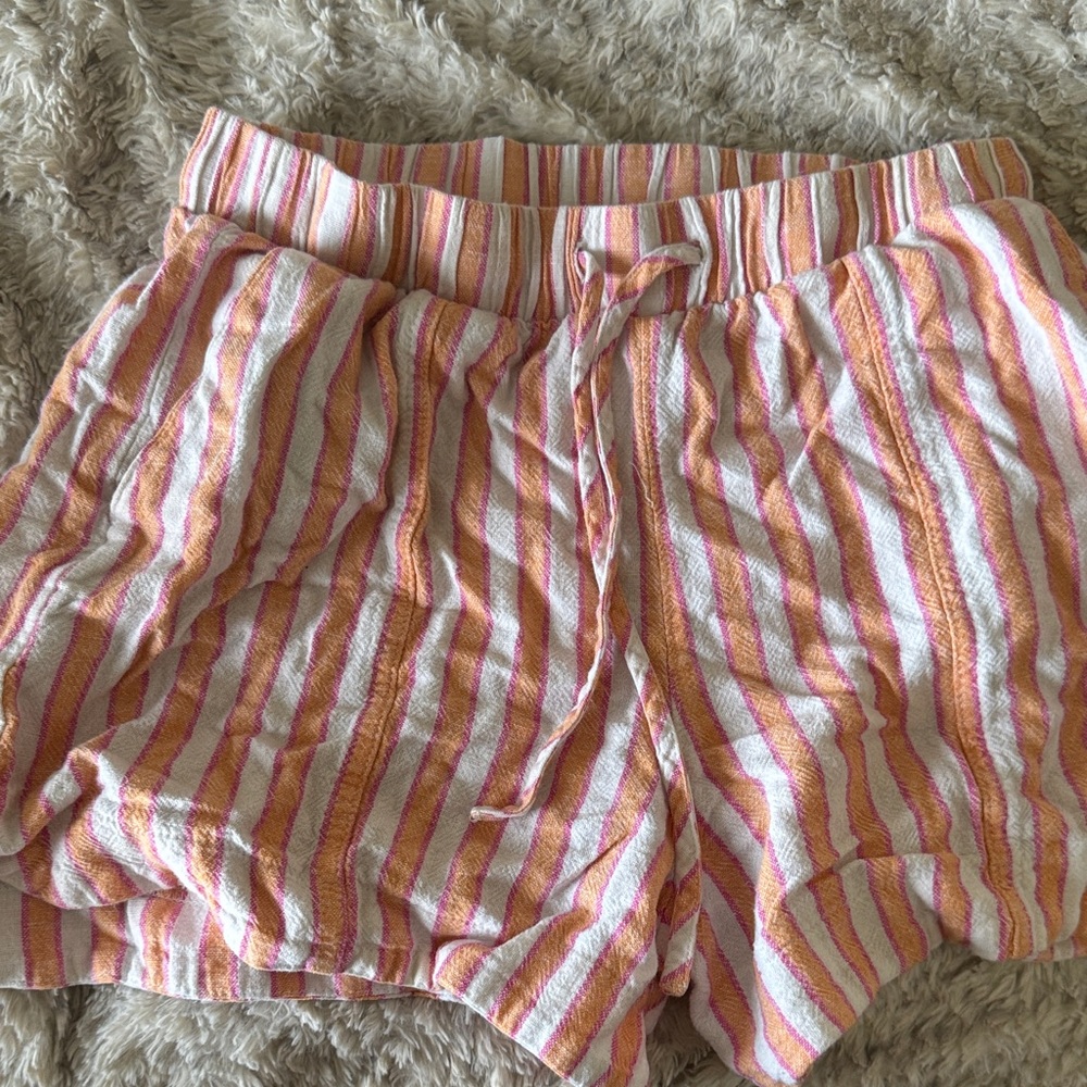 Universal Thread High Waist Shorts with Pink and Orange Stripes
